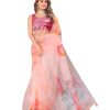 Anarva Women's Printed Organza Saree With Unstitched Blouse Piece