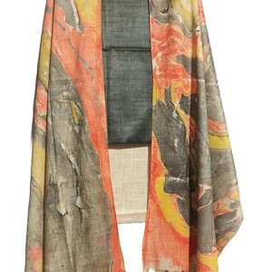 HAIDER ALI Handloom Cotton Silk Unstitched Suit Set for Women with Marble Print Dupatta | Salwar Suit Dress Material for Women & Girls_02